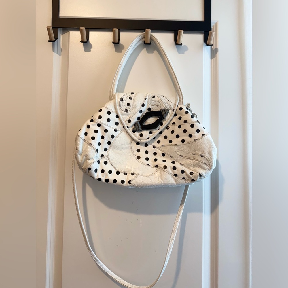 Vintage White Leather Handbag